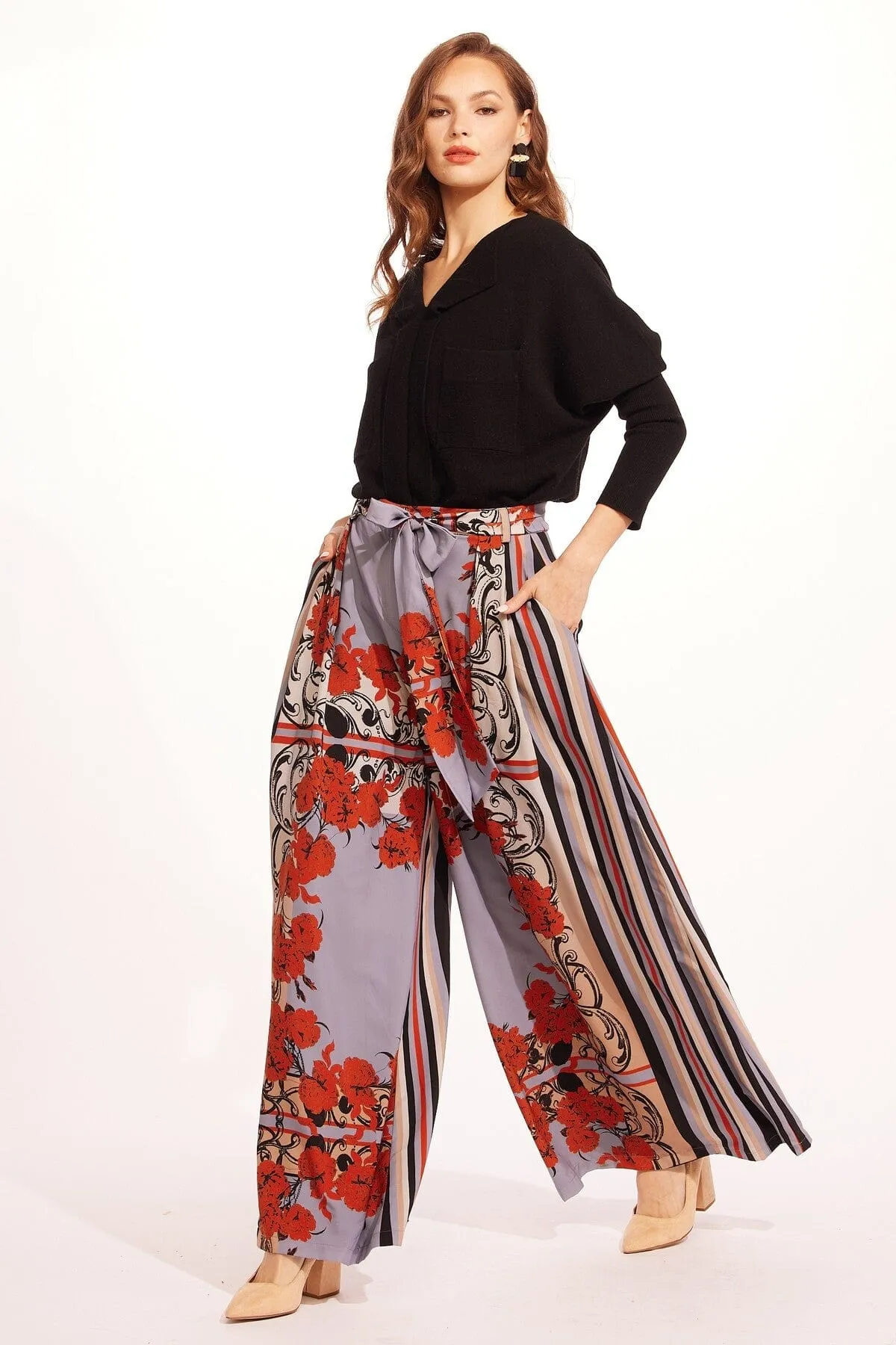 Salinger Wide Leg Pants-Arabesque Casual Active Wear Erasable Logo Patch