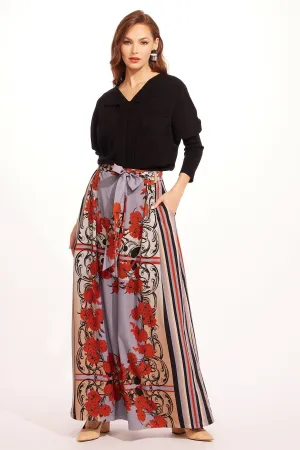 Salinger Wide Leg Pants-Arabesque Four Way Stretch Knit Flexible Knee Articulation Quick Access Salinger Wide Leg Pants-Arabesque