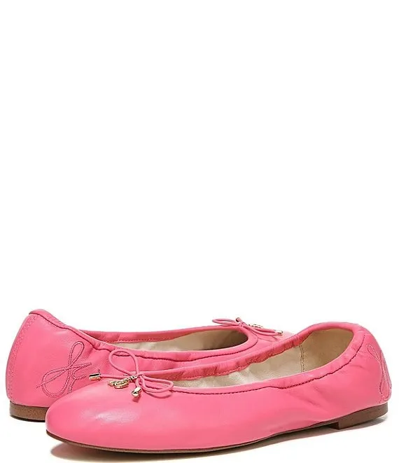 Sam Edelman Felicia Hot Pink Slip On Rounded Closed Toe Flexible Ballet Flat