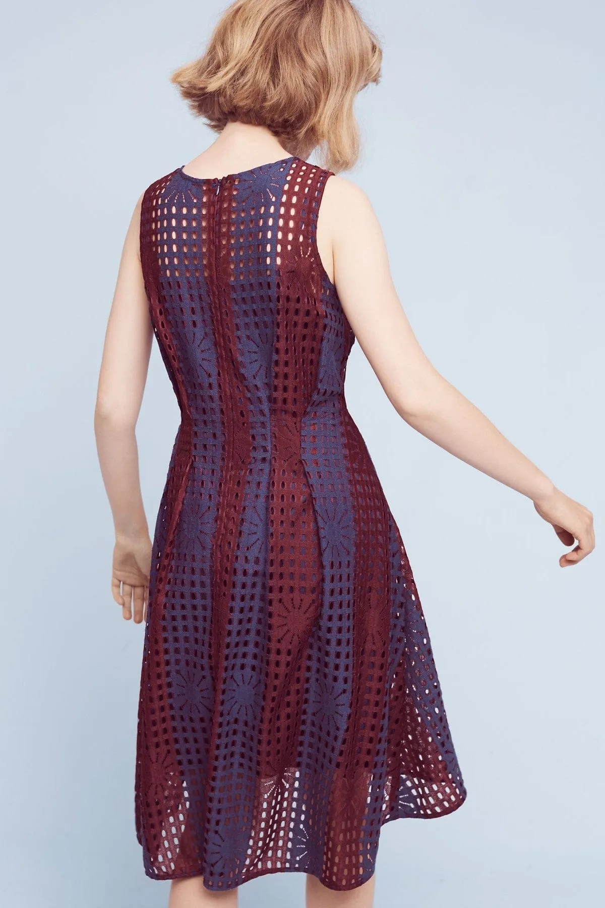 Samantha Dress - Navy Burgundy Lace Perfect Cut
