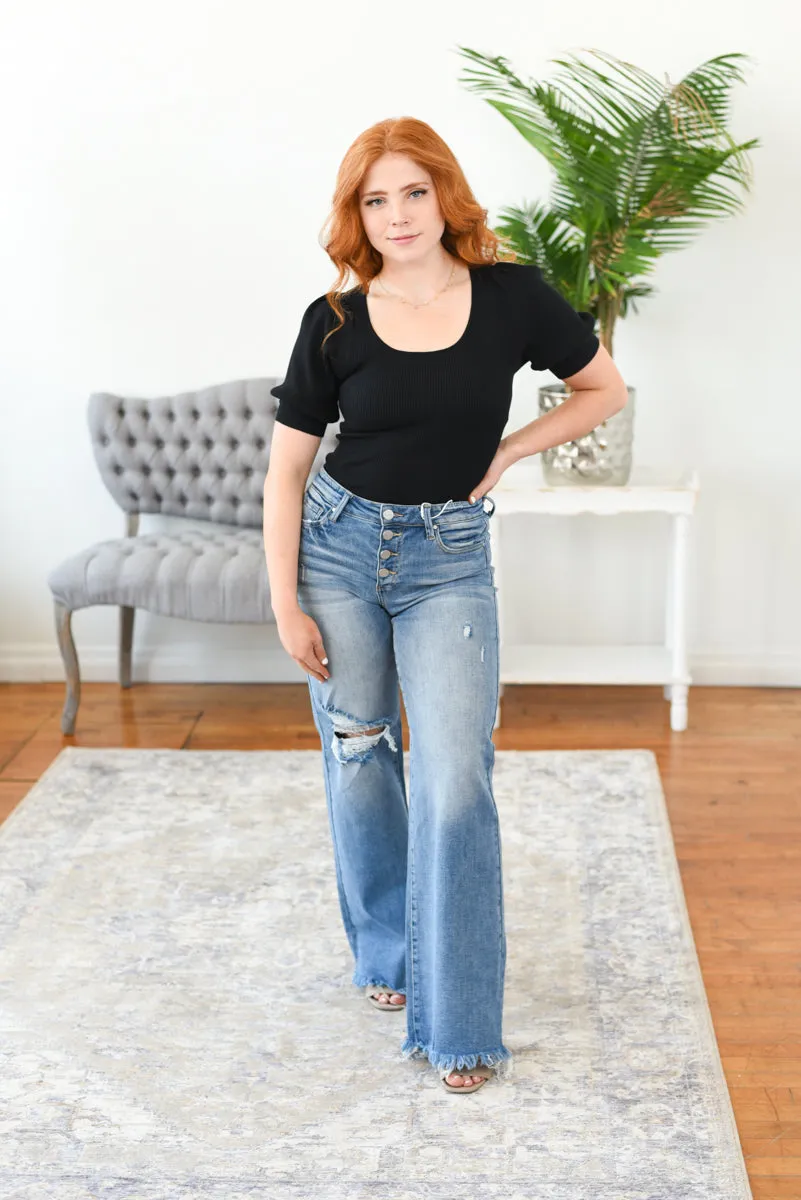 Sami Ribbed Puff Sleeve Top FINAL SALE