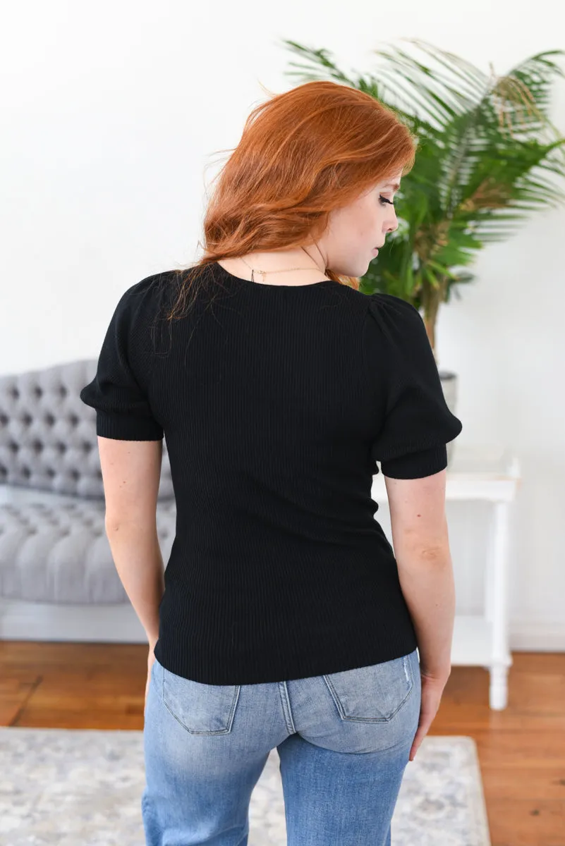 Sami Ribbed Puff Sleeve Top FINAL SALE