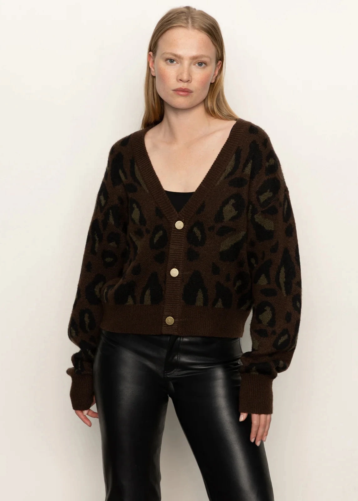 Sanctuary Meow Cardi Kitty Camo Hypoallergenic Fiber