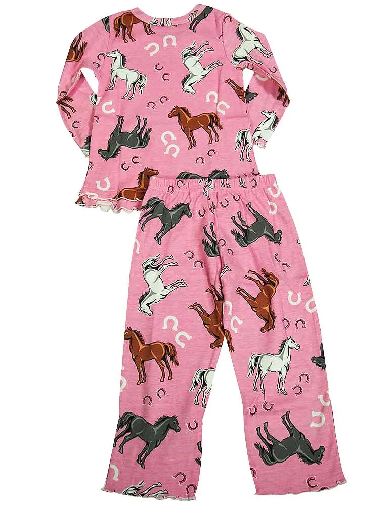 Sara's Prints Girls 2 Piece Long Sleeve Sleepwear Pajama Set - Flame Resistant