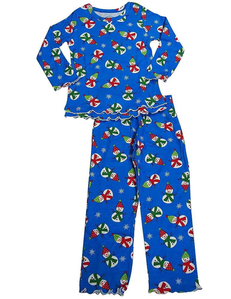 Sara's Prints Girls 2 Piece Long Sleeve Sleepwear Pajama Set - Flame Resistant
