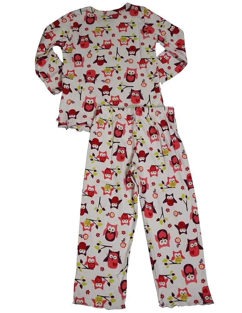 Sara's Prints Girls 2 Piece Long Sleeve Sleepwear Pajama Set - Flame Resistant