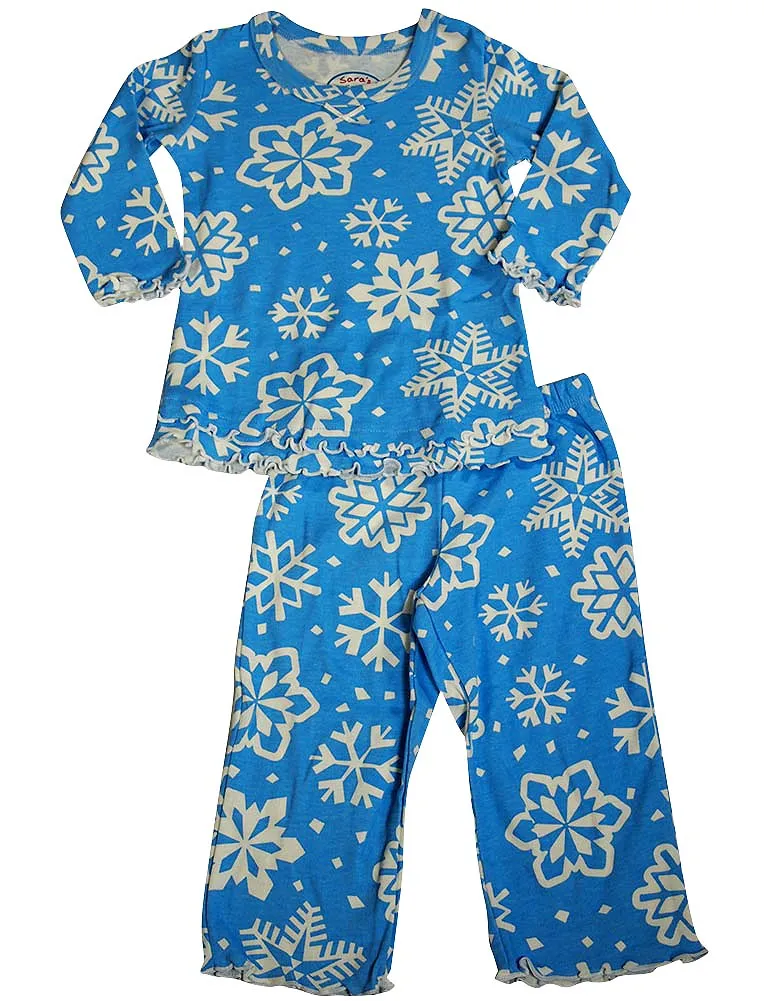 Sara's Prints Girls 2 Piece Long Sleeve Sleepwear Pajama Set - Flame Resistant