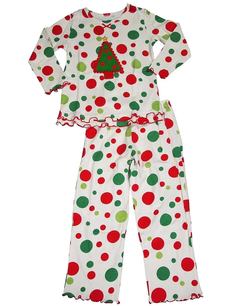 Sara's Prints Girls 2 Piece Long Sleeve Sleepwear Pajama Set - Flame Resistant