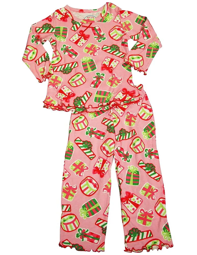 Sara's Prints Girls 2 Piece Long Sleeve Sleepwear Pajama Set - Flame Resistant