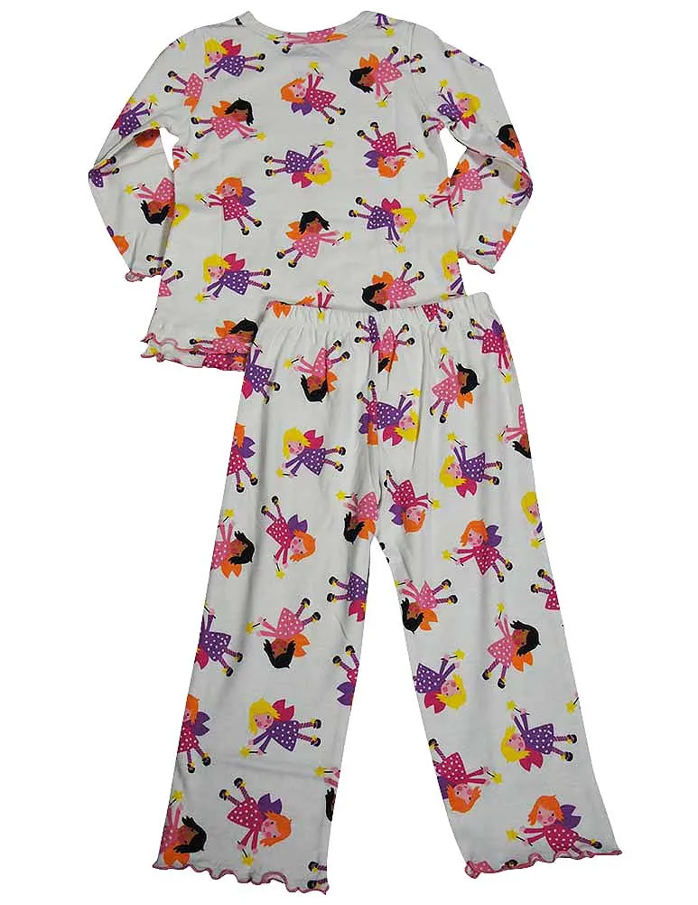 Sara's Prints Girls 2 Piece Long Sleeve Sleepwear Pajama Set - Flame Resistant