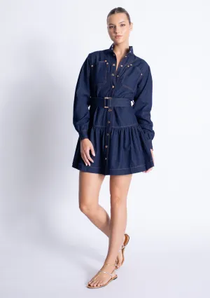 Saraswati Denim Mini Dress Soft Romance Shared Glow Dreamy Drape Saraswati Denim Mini Dress
