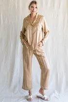 Satin Striped Print Pajama Set