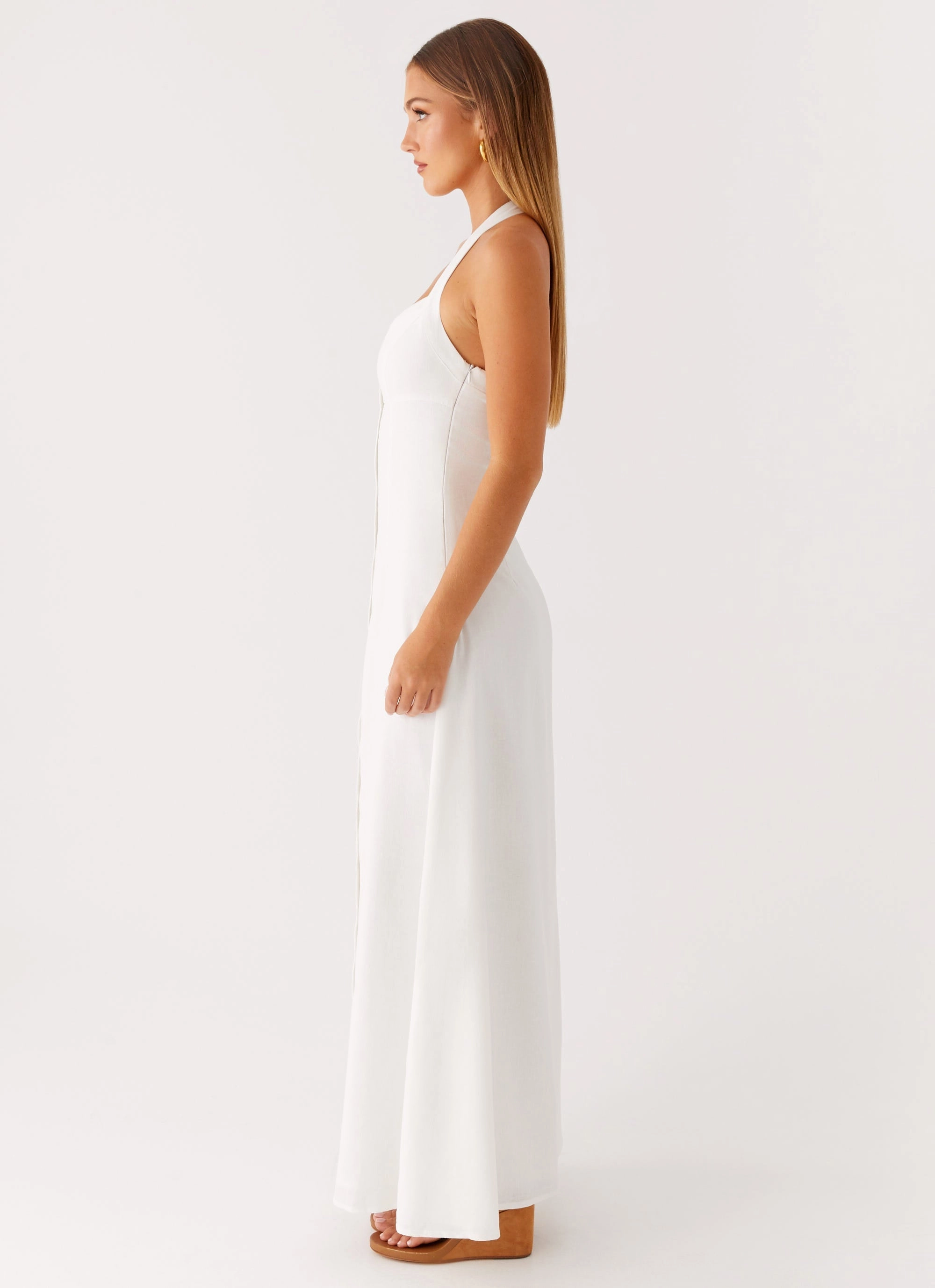 Jovanni Maxi Dress - White Easy Layers Chic formal attire