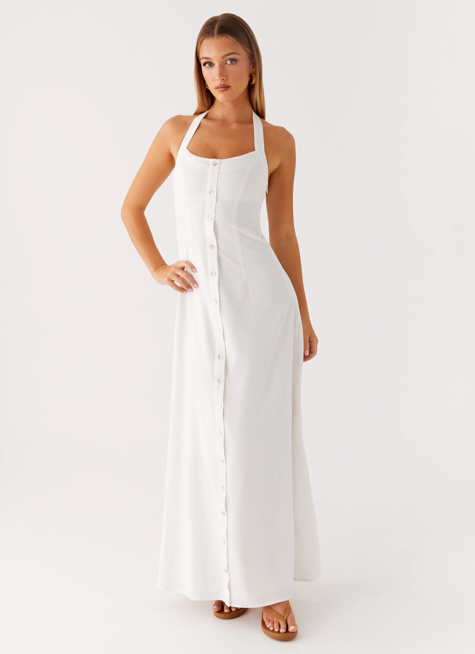 Jovanni Maxi Dress - White Satin Grace