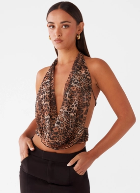 Sawyer Mesh Top - Leopard Low Impact Dye Certification Taped Neckline Eco friendly materials Sawyer Mesh Top - Leopard