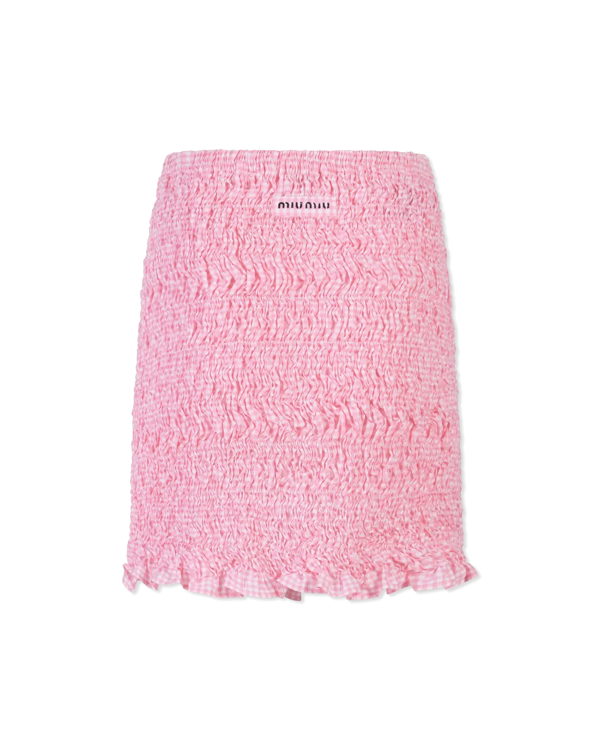 Scrunched Gingham Mini Skirt