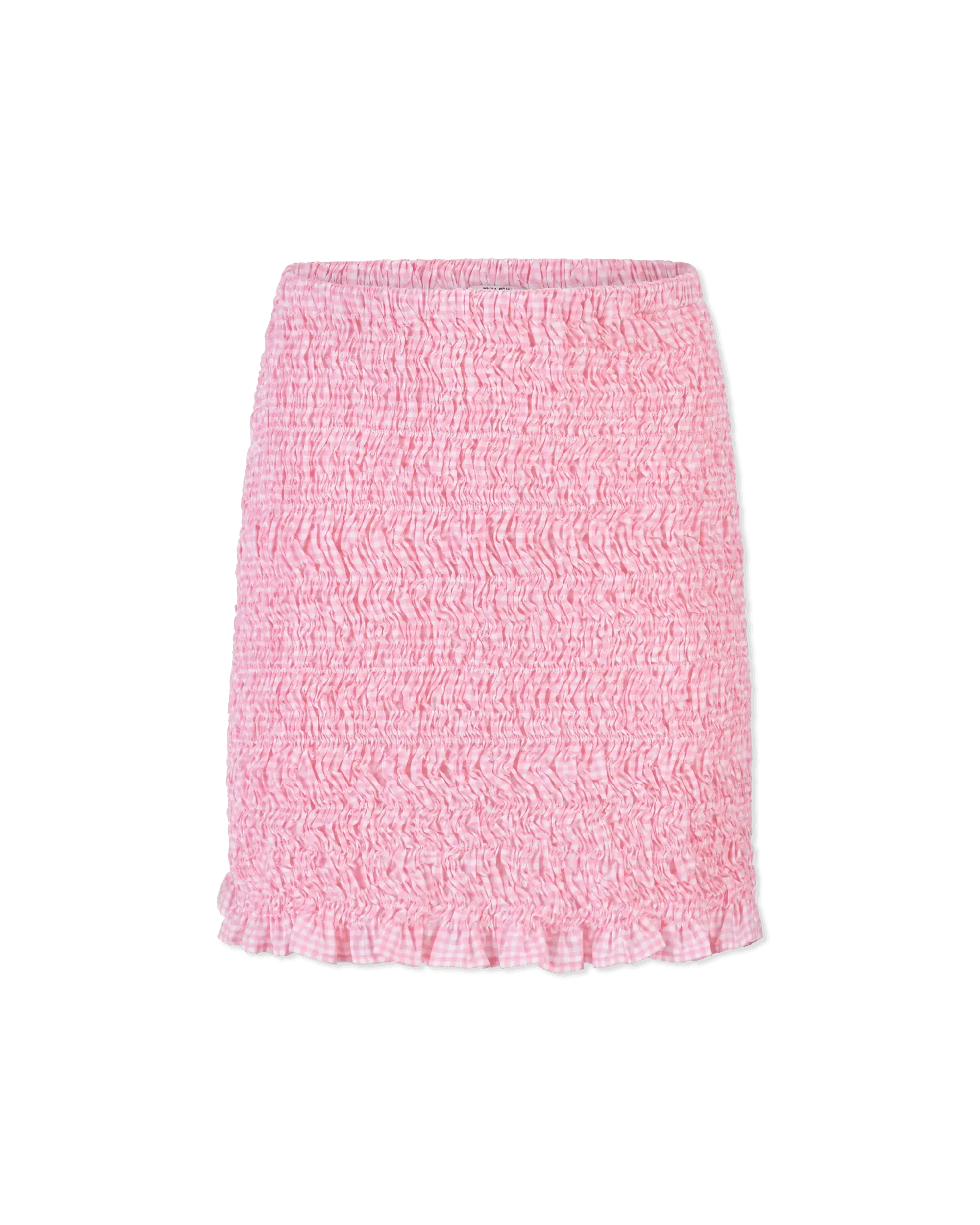 Scrunched Gingham Mini Skirt