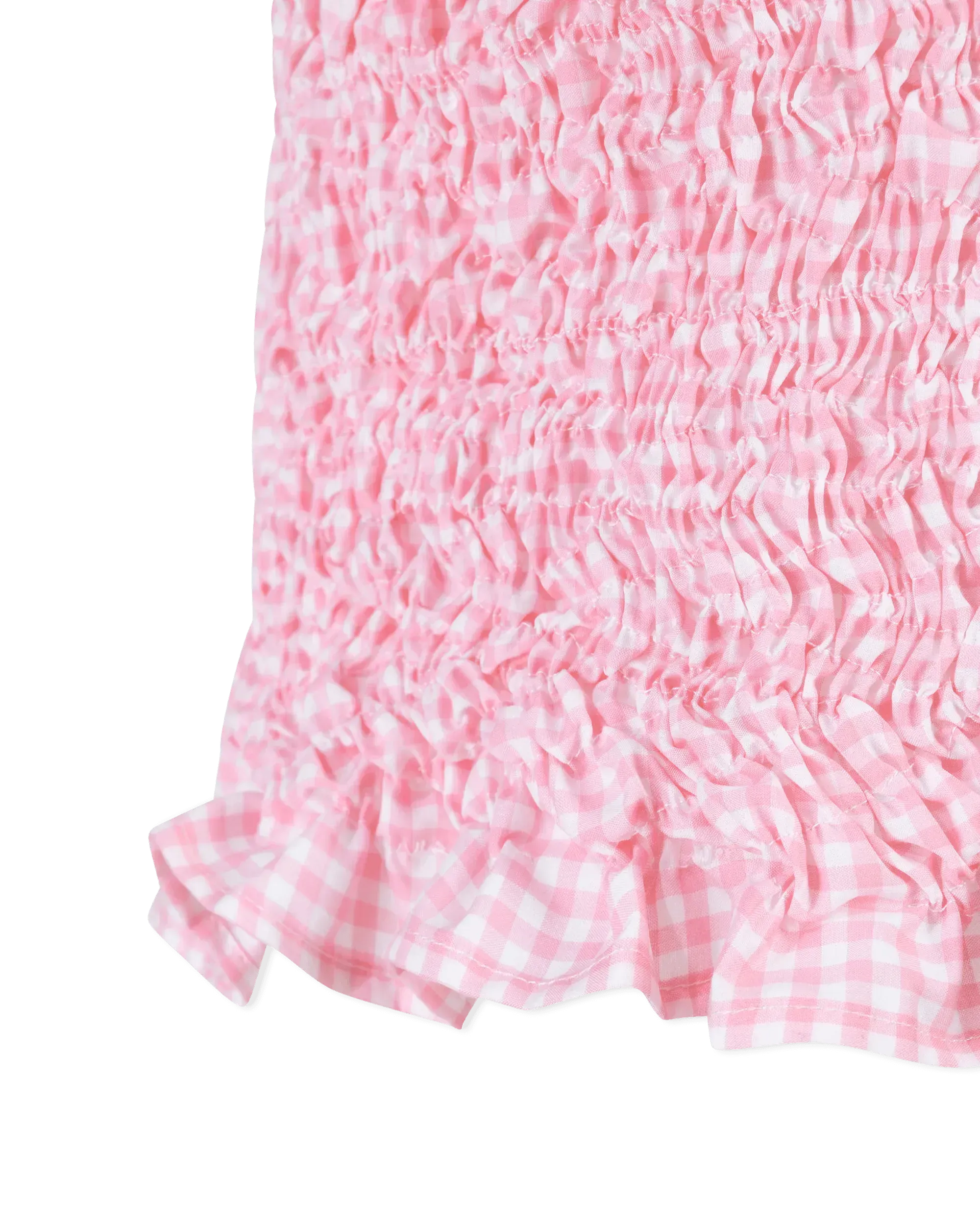 Scrunched Gingham Mini Skirt