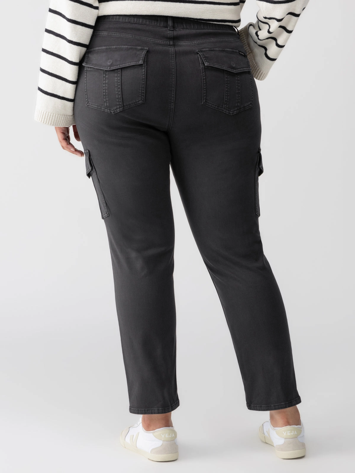 Sculpted Hayden Cargo Standard Rise Pant Black Extended Sizing Classic Comfort MultiPocketDesign