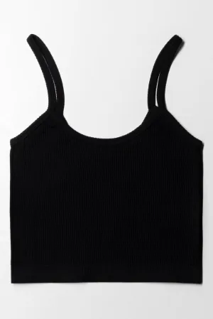 Seamless Crop Vest Black