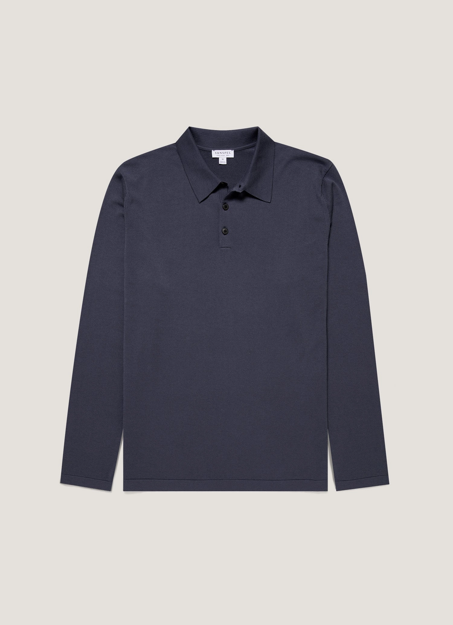 Fashion Comfort Club Attire Men's Long Sleeve Sea Island Cotton Knit Polo Shirt in Slate Blue