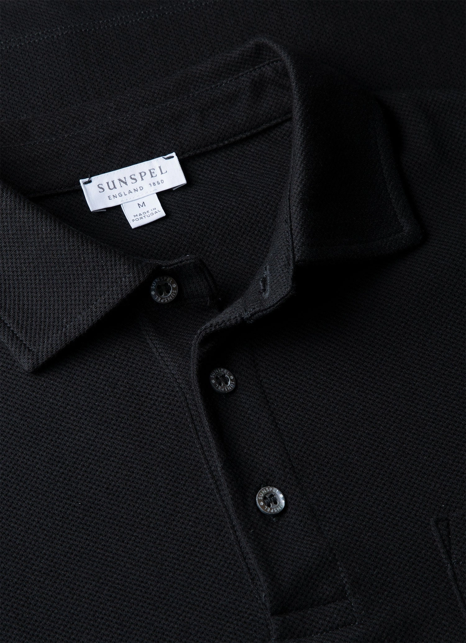 Layered Vibe Colorfast Construction Men's WM Brown Long Sleeve Polo Shirt in Black