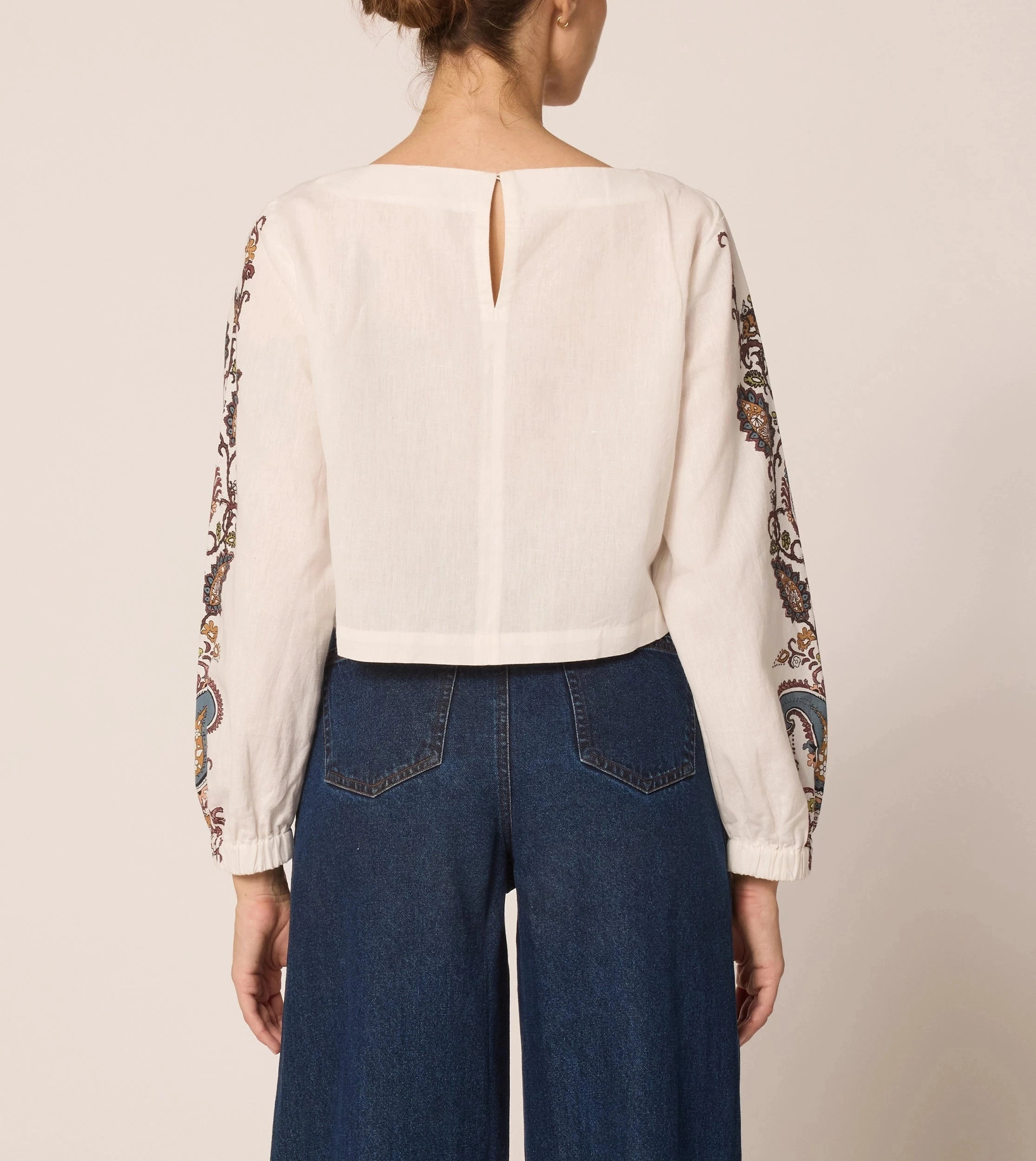 Double Needle Hemming Georgia Blouse | Veneto Paisley