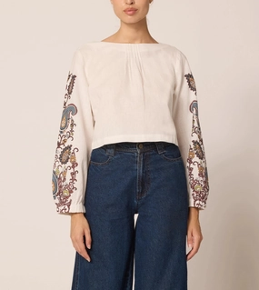 SeamlessDesign Georgia Blouse | Veneto Paisley Georgia Blouse | Veneto Paisley Snag Proof Weave ButtonlessClosure
