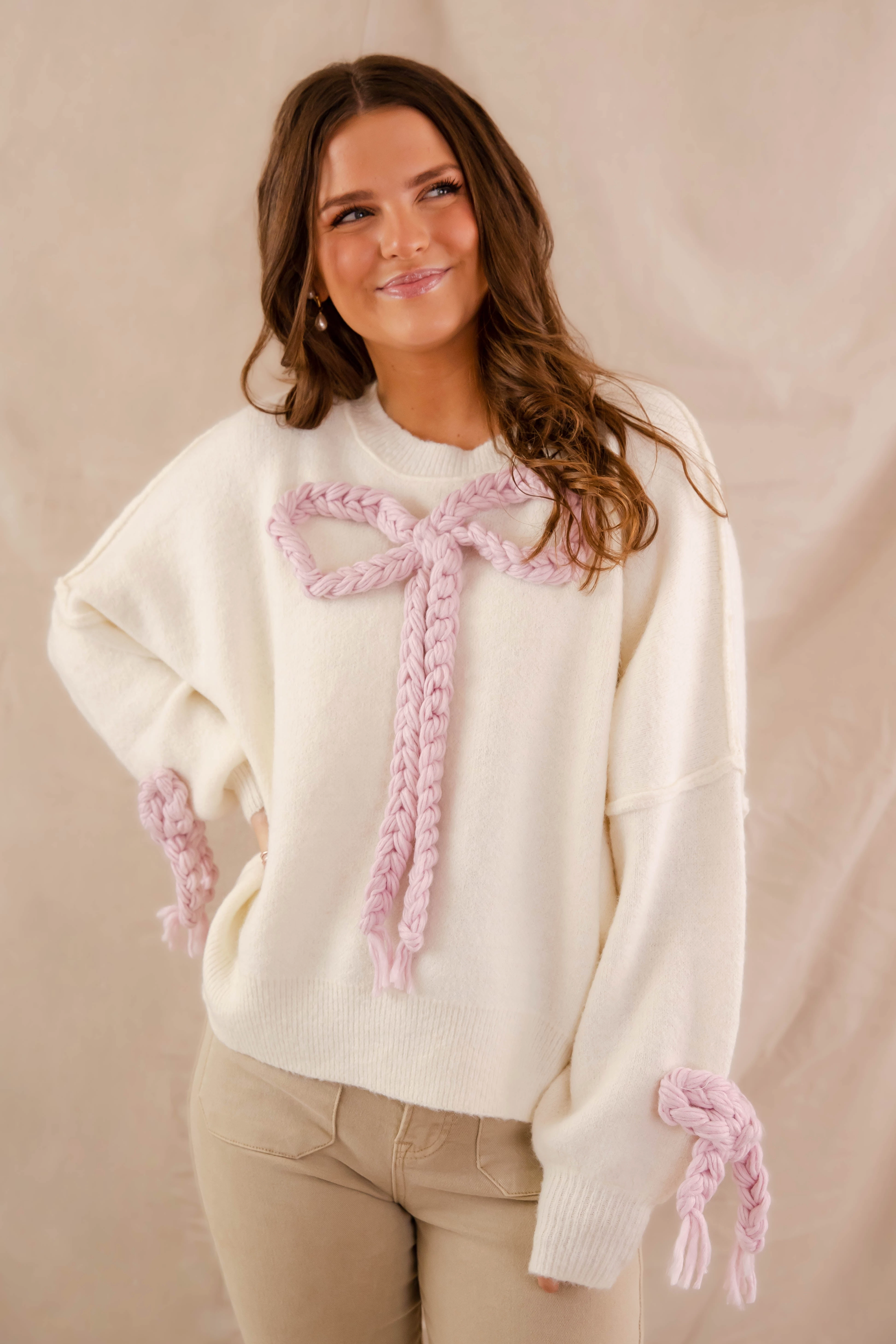 ErgonomicSleeves HighStretch Searching For A Cowboy Sweater-Ivory