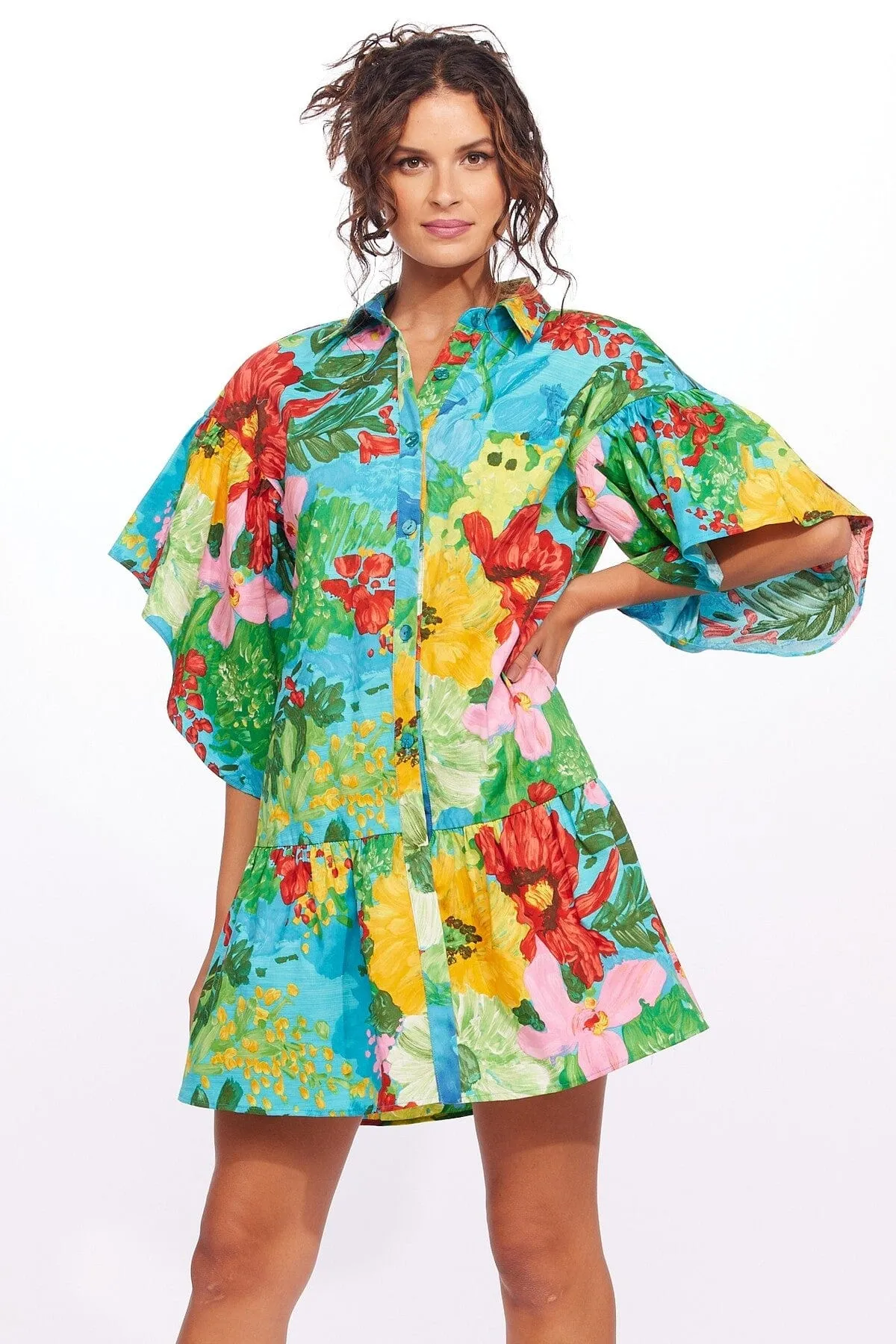 Mallory Mini Dress with Tiered Sleeves - Matisse Smooth Surface