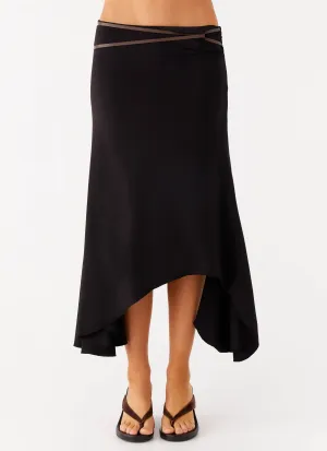 Seattle Midi Skirt - Black Snag Free Fabric Seattle Midi Skirt - Black OdorResistantTreatment