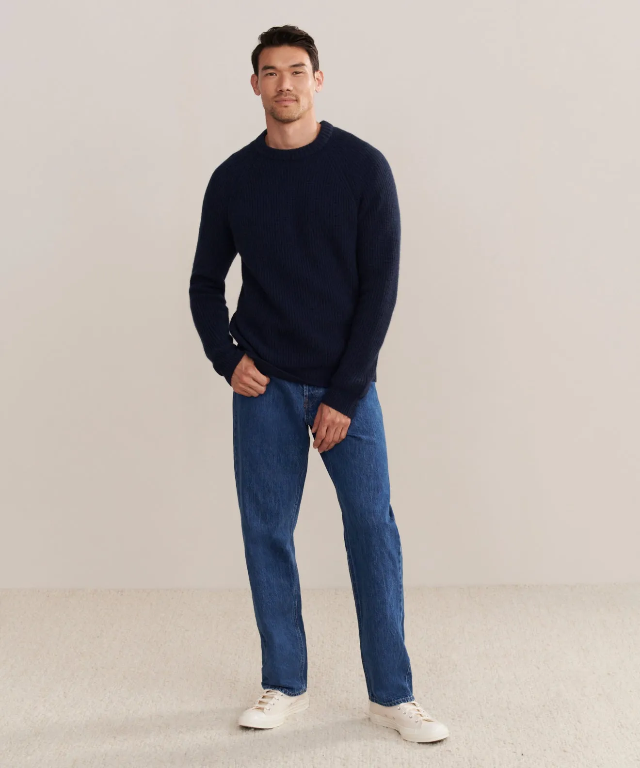 Men's Cashmere Fisherman Basic Wardrobe PaddedInsulation