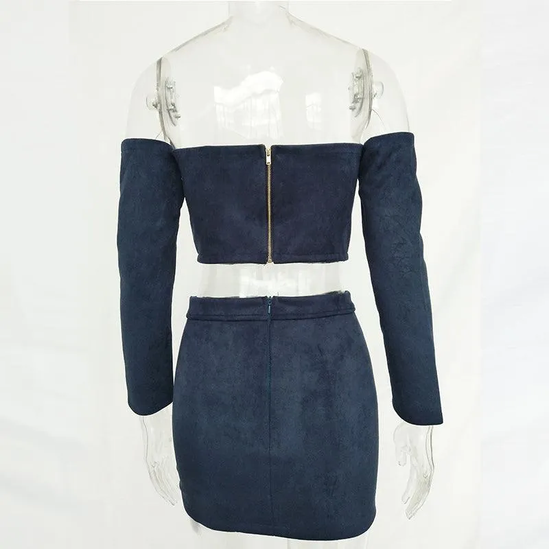 SERENA SUEDE LACE-UP SKIRT SET