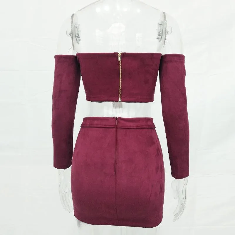 SERENA SUEDE LACE-UP SKIRT SET