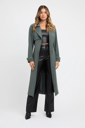 Serge Trench Embroidered Detail Serge Trench Insulated Comfort NonRestrictive Armholes