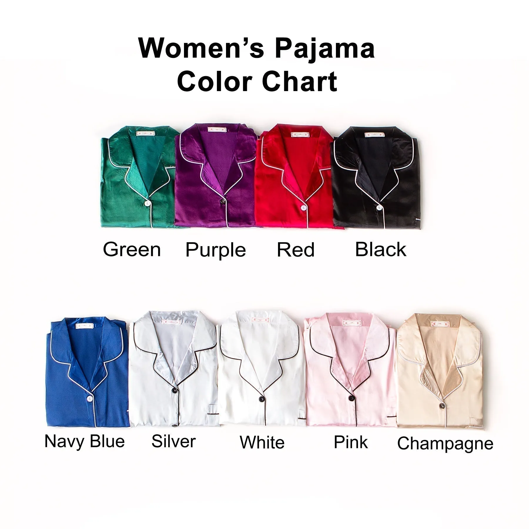 Set of 14 Bachelorette Custom Satin Pajamas for Bridesmaids Bridal Shower - Sh   Long