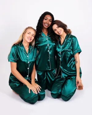 Set of 5 Bachelorette Custom Satin Pajamas for Bridesmaids Bridal Shower - Sh   Long