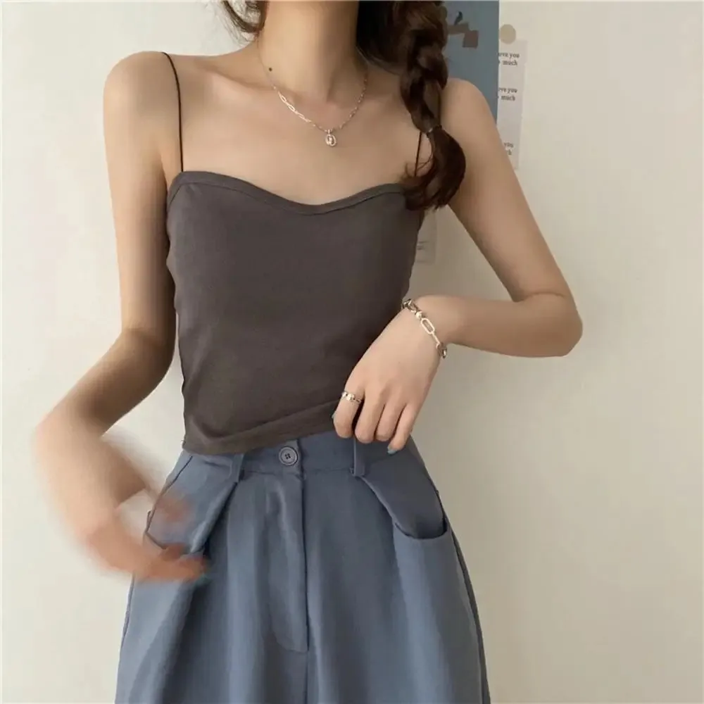 Sexy Crop Top Women Basic Cotton Sleeveless Vest