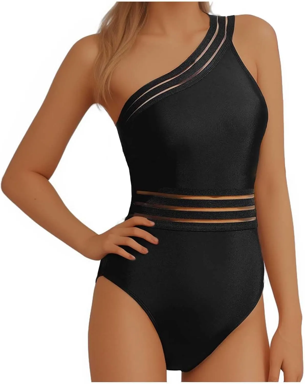Sexy Off Shoulder Swimwear for Women Tummy Control Backless Swimsuits One Piece Slimming Tankini Bathing Suit