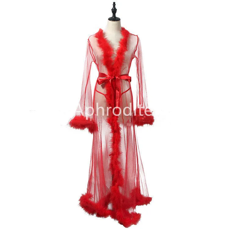 Sexy Plush Sheer Lace Pajamas