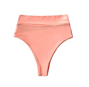 SEYCHELLES HIGH WAISTED BIKINI BOTTOMS IN PEACH PINK
