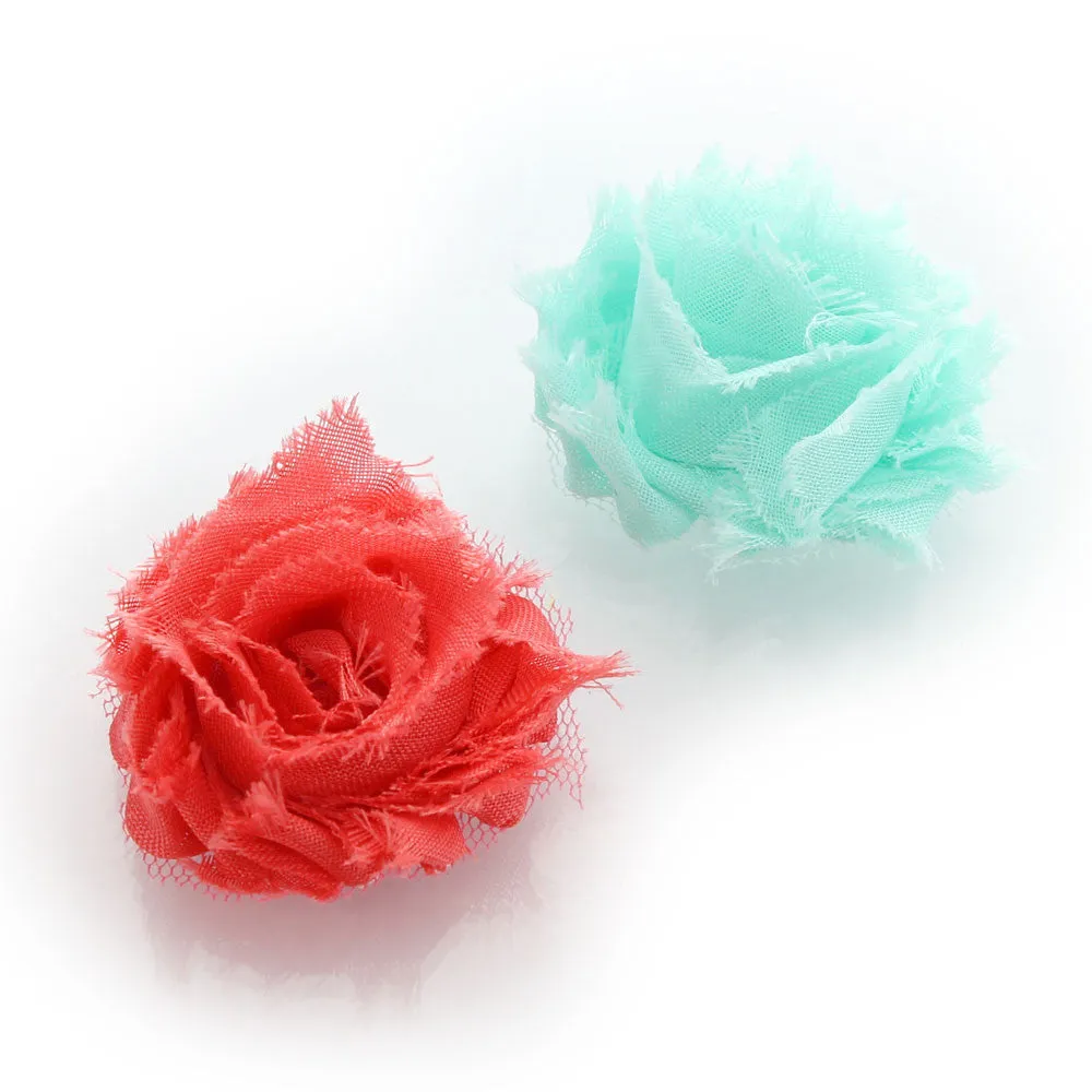 Shabby Rose Baby Hair Flower Clip Pair