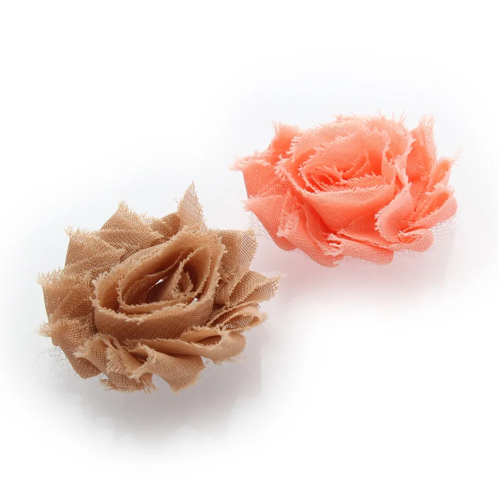 Shabby Rose Baby Hair Flower Clip Pair