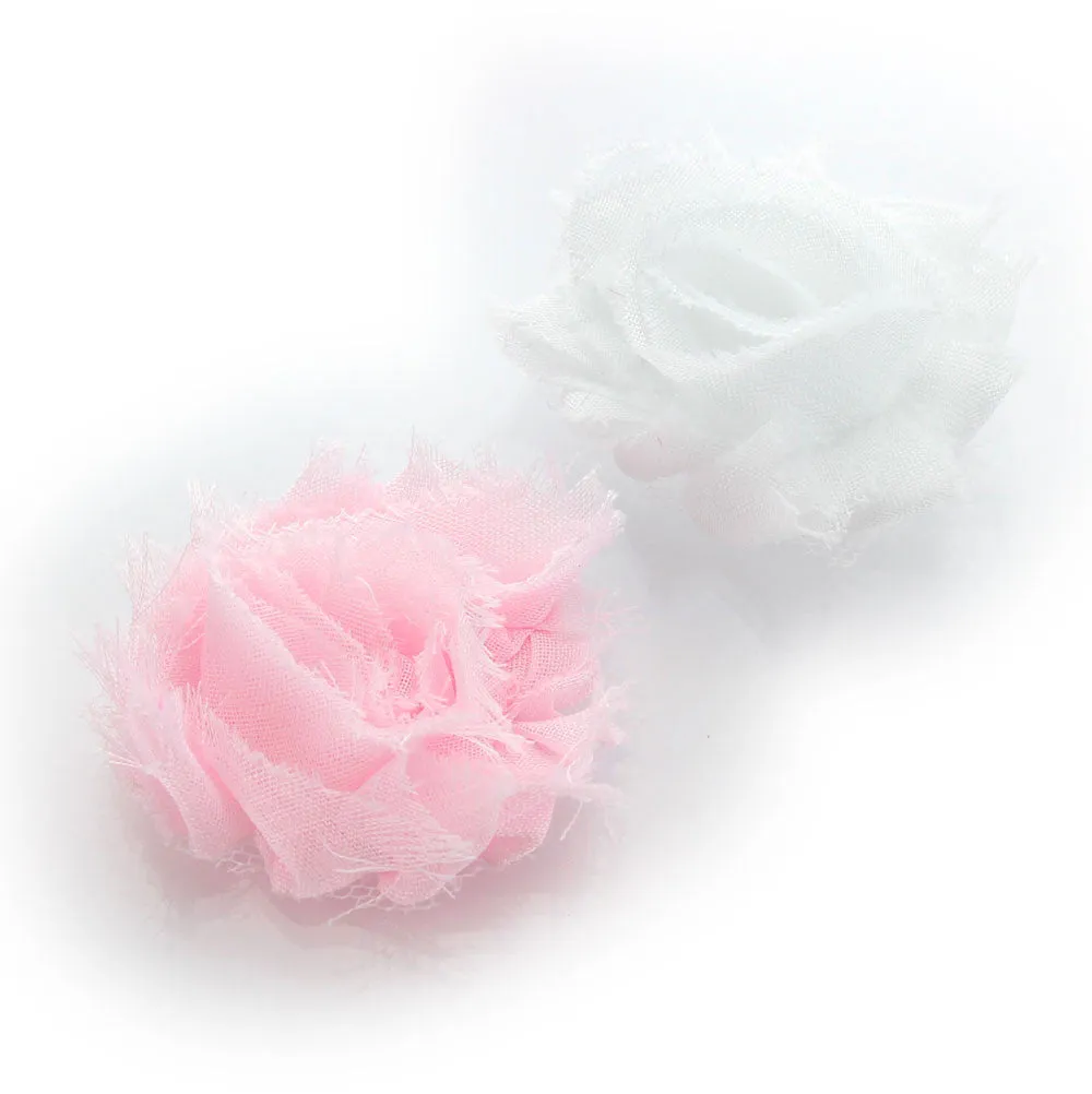 Shabby Rose Baby Hair Flower Clip Pair