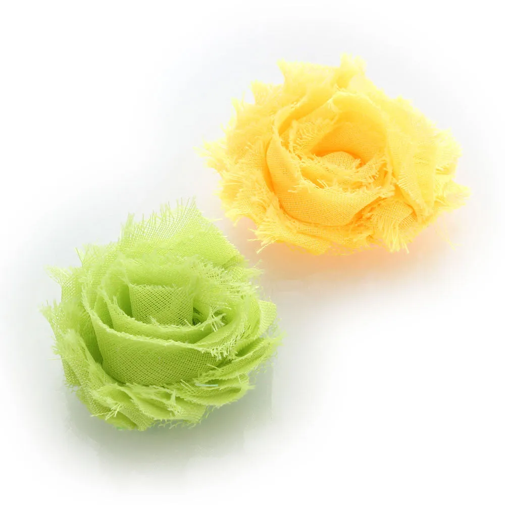 Shabby Rose Baby Hair Flower Clip Pair