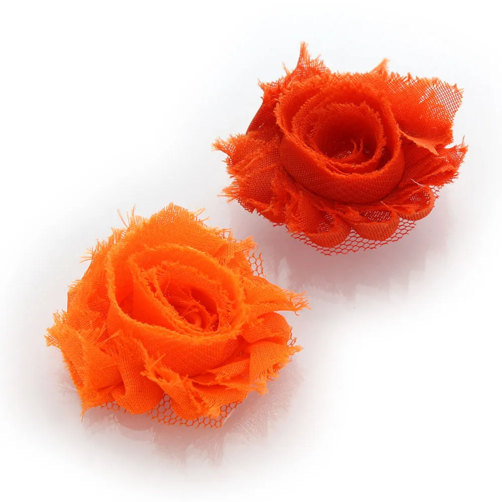 Shabby Rose Baby Hair Flower Clip Pair