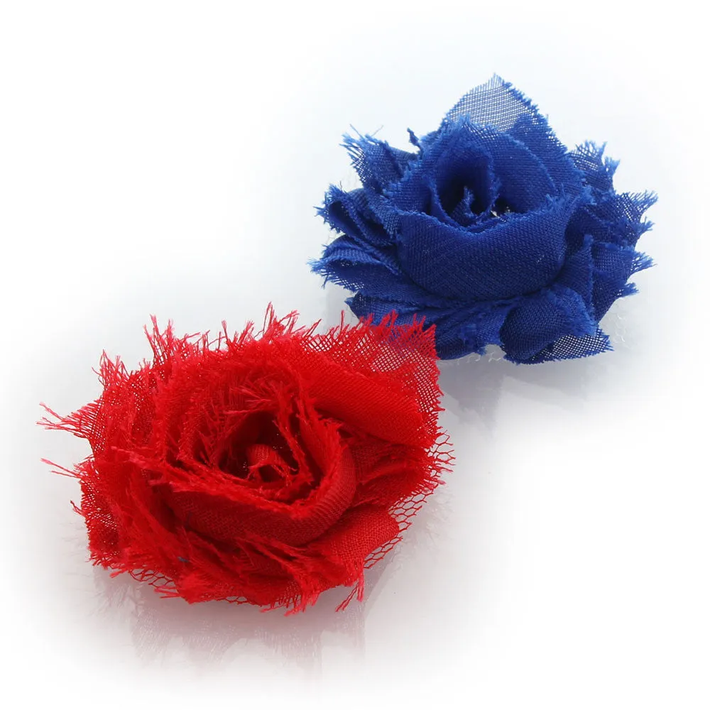 Shabby Rose Baby Hair Flower Clip Pair