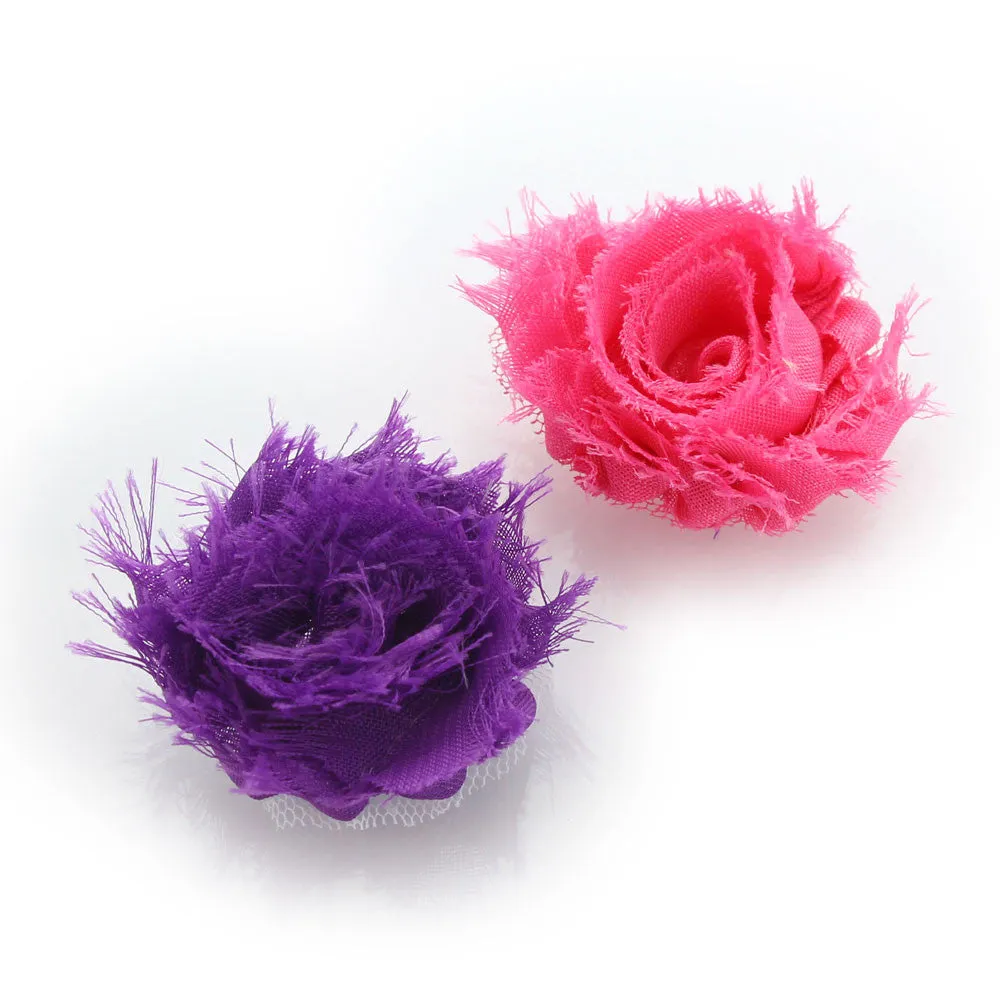Shabby Rose Baby Hair Flower Clip Pair