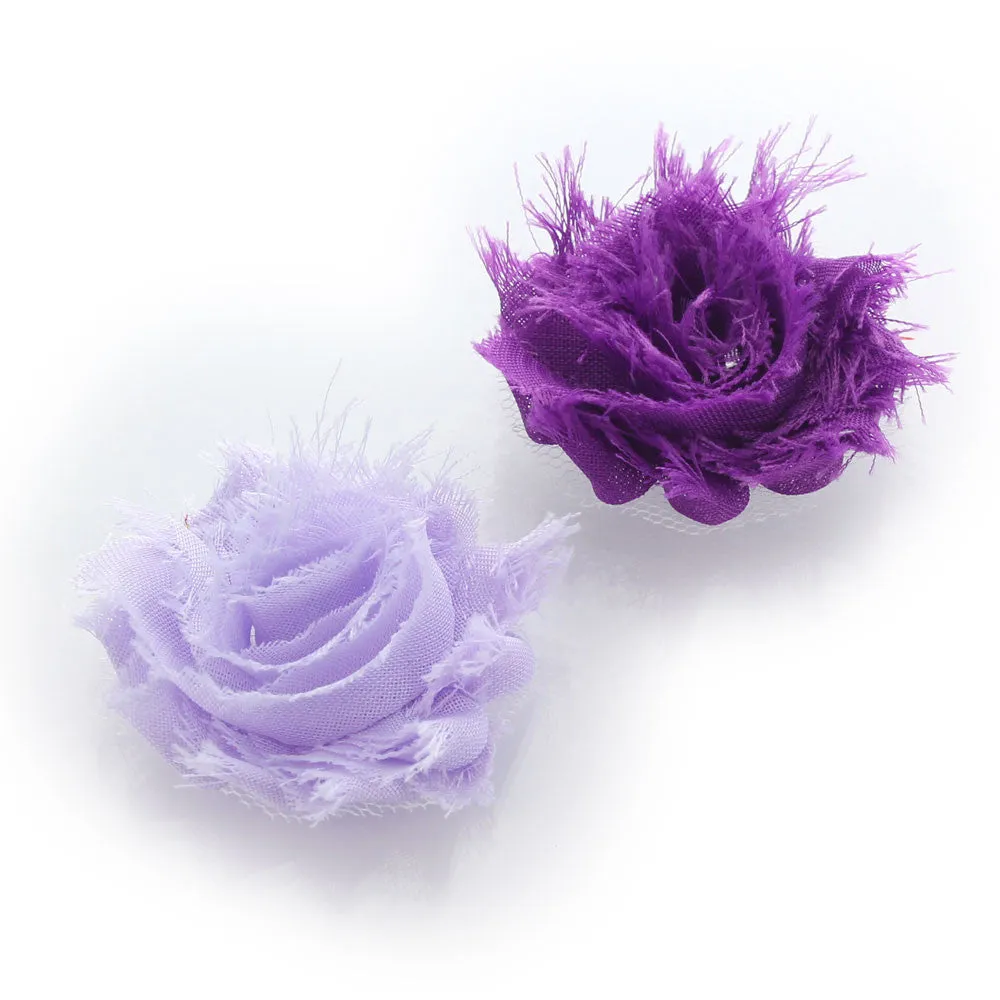 Shabby Rose Baby Hair Flower Clip Pair