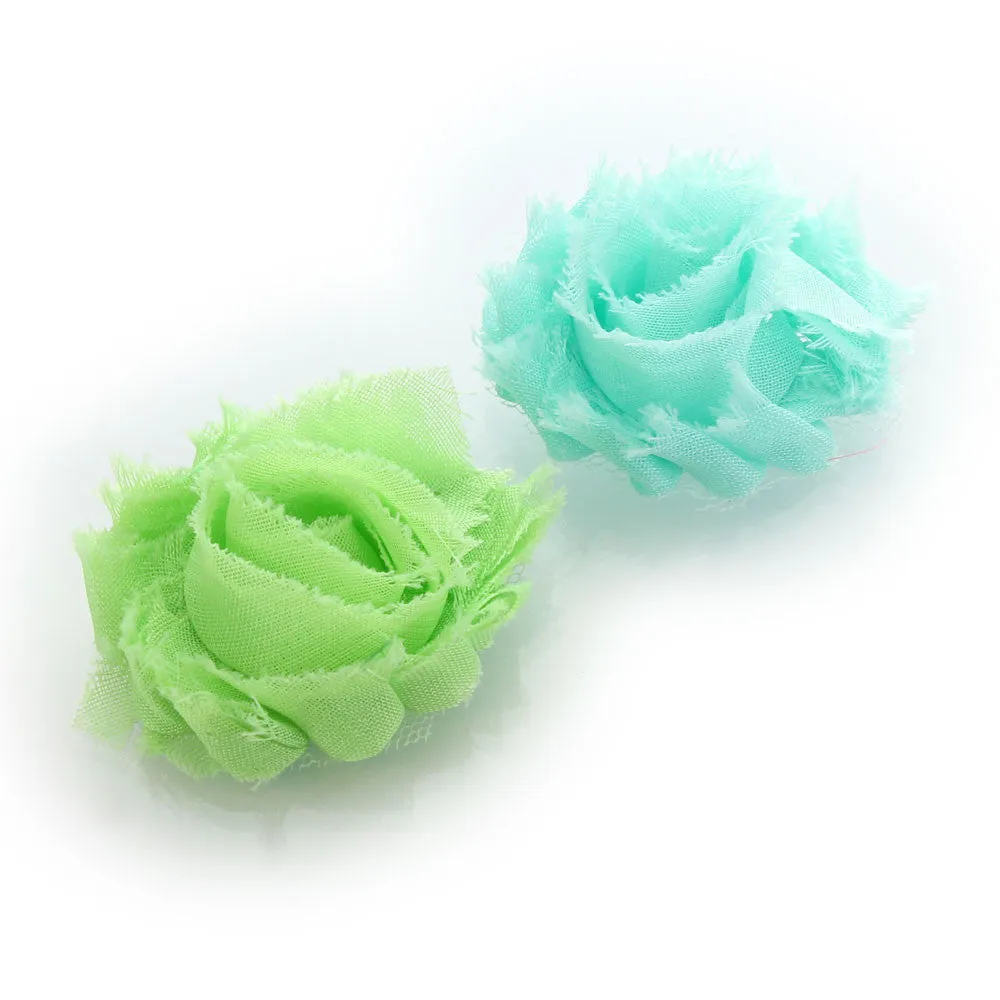 Shabby Rose Baby Hair Flower Clip Pair